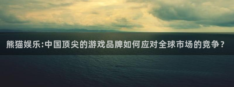 星亿娱乐app下载安装最新版：熊猫娱乐:中国顶尖的游戏品牌如何应对全球市场的竞争？